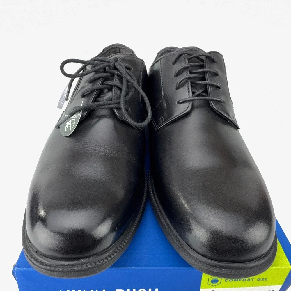 Nunn Bush Marvin St Black Leather KORE Slip Resistant Oxford Shoes Men 10.5M NIB